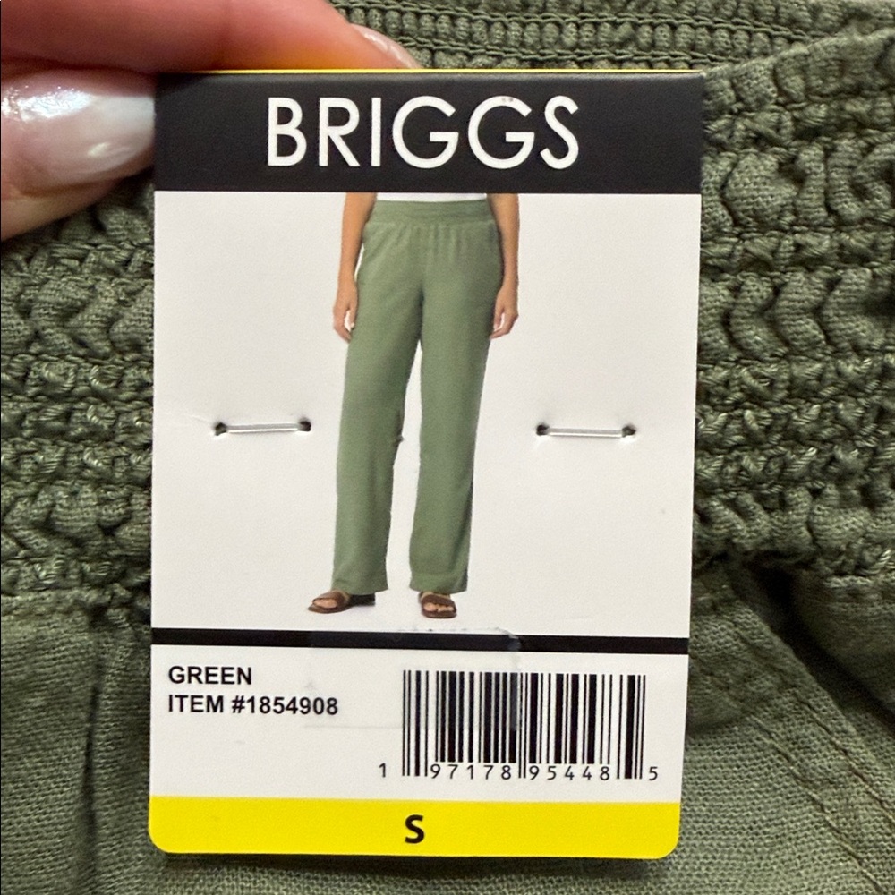 Briggs Women's Linen Blend Pants, Green, Small - Picture 5 of 6